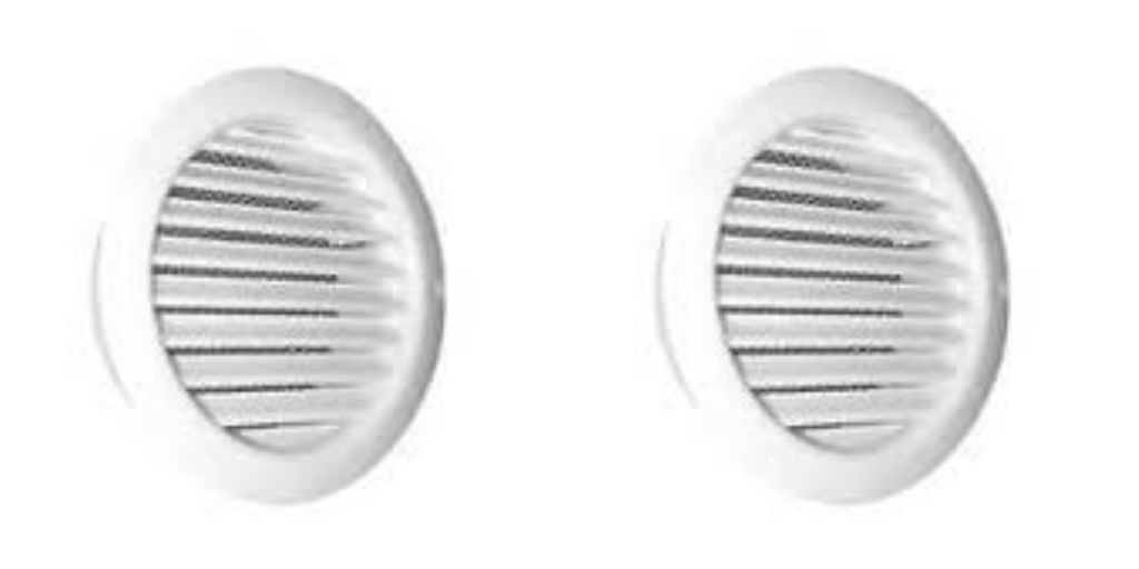2 x Domus F4804W Circular Vent / Fan Grilles with Flyscreen (100mm) White