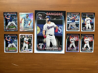 Wyatt Langford 2024 Topps Update Lot Of 9-Oversized, 2 Image Variations, 2 Foils