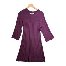 LOFT Women's Purple Knit Bell Sleeve Sweater Dress Size Medium