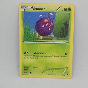 Pokemon Venonat 1/119 Phantom Forces Common Basic Grass TCG Card