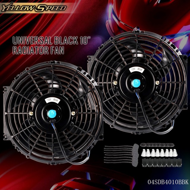 2 Pcs 10 inch Electric Radiator Cooling Fan /&Mount Kit Universal Slim Push Pull