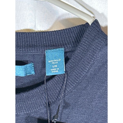 Perry Ellis Mens Tech Knit Pullover Sweater, Deep Sapphire, Size L, NWT - Picture 2 of 4
