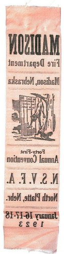 Cinta NE 1923 del Departamento de Bomberos de Madison Nebraska 41ª Convención North Platte - Imagen 2 de 2