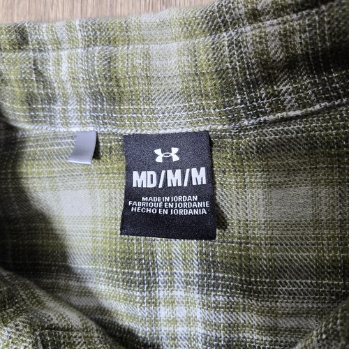Under Armour Shirt Mens Large Green Tradesman Flannel Flex Stretch Snap Button - 第 3/12 張圖片