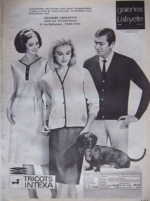 WERBUNG 1964 STRICKWAREN INTEXA ACRIVIL RHOVYL LAFAYETTE - DACKEL - WERBUNG