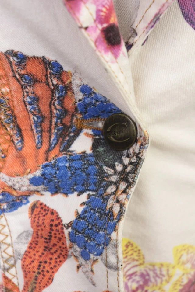 Blazer Abrigo Deportivo JUST CAVALLI Beige Floral Un Botón Talla S Foto 4 de 4