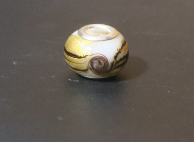 NEW DaVinci Beads & Charms Interchangeable Jewelry - Art Glass Gold Swirl DB76-2