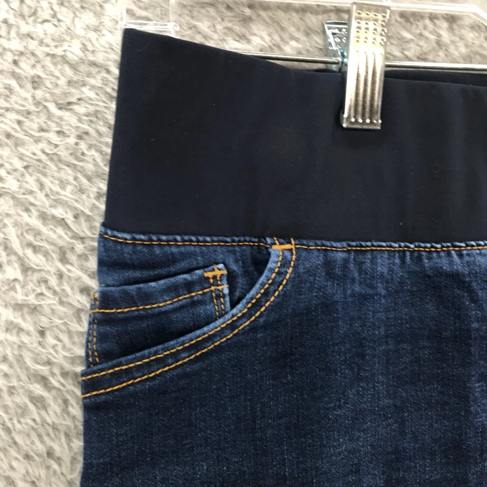 Old Navy Maternity Skinny Jeans Womens 8 Blue Dark Wash Denim Pull On Low Rise - Image 3 of 4