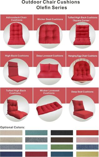 Comfortable Deep Seating Cushions with Water-Repellent Fabric - Bright Red - Picture 9 of 9