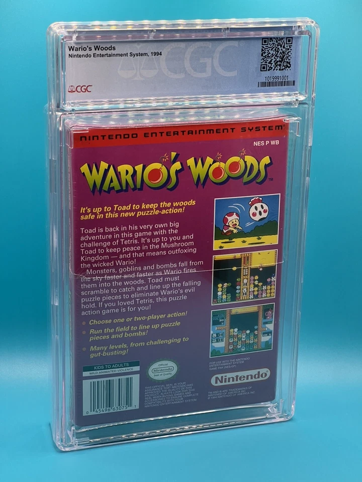 Wario's Woods (Nintendo NES, 1994) Nes Sealed New Graded CGC 9.4 A+ RARE - Image 2 of 4