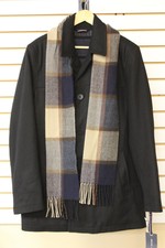 tommy hilfiger men's wool melton walking coat with attached scarf