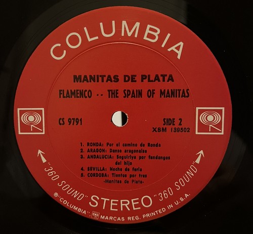 MANITAS DE PLATA flamenco The Spain of Manitas COLUMBIA Vinyl LP CS 9791 - Imagen 3 de 4