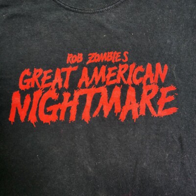 Rob Zombies Great American Nightmare Gildan Black T-Shirt XS 100% Cotton