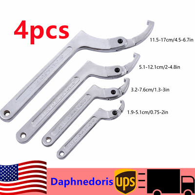 #ad #ad 4pcs Adjustable Hook amp; C Pin Spanner Wrench Set Tighten Removing Nut Wrench $43.20