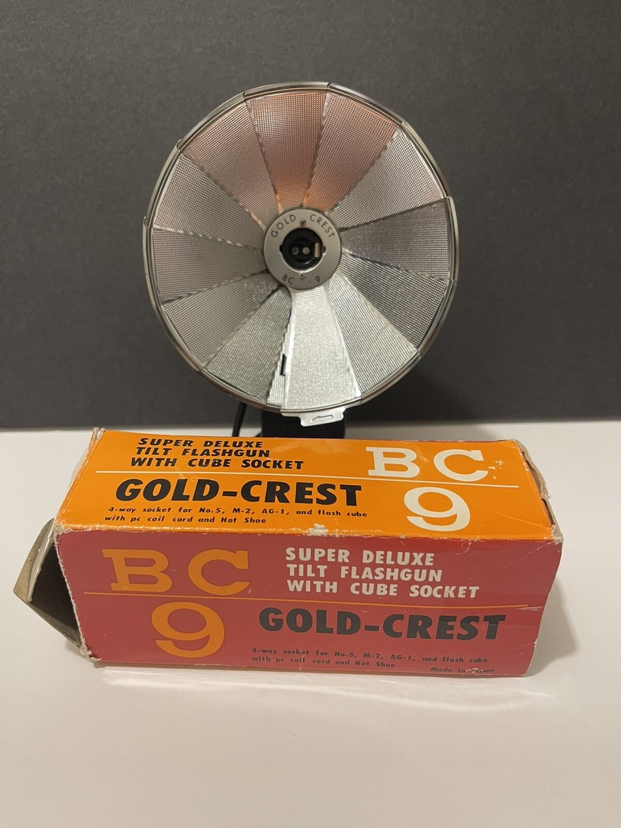 Vintage Gold Crest BC-9 Super Deluxe Camera Flashgun Tilt Flash 