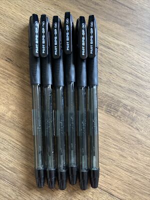 Pilot BPS-GP-M Griff 1,0 mm Mittlere Spitze Kugelschreiber, Schwarze Tinte (6 Stifte) BRANDNEU