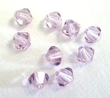 24 Swarovski Crystal Bicone Beads  5328 Lt Amethyst 6MM