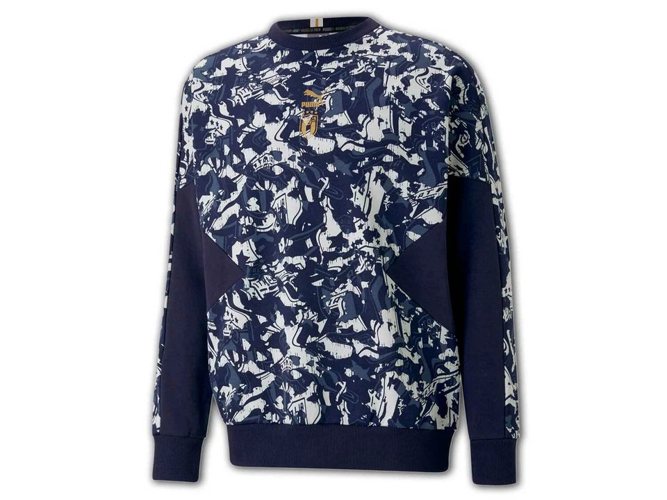 Puma FIGC Italia TFS Crew Sweatshirt Blu Italia Pullover Squadra Azzurra S-XXL - Immagine 2 di 3