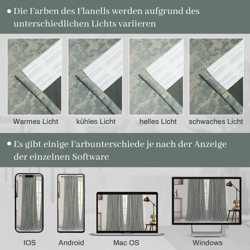 2 Stück Vorhänge Samt Goldfolie Gardinen mit Kräuselband Superweich Wohnzimmer - Bild 21 von 56