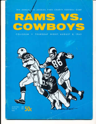 8/8 1963 Los Angeles Rams vs Dallas Cowboys Football program bx54 | eBay