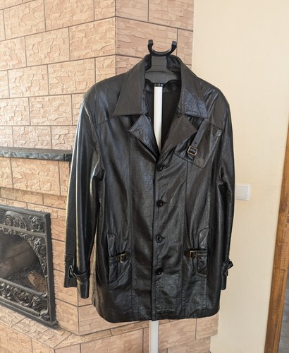 Versace Vintage men's black lambskin jacket Leather size XXL - Picture 2 of 15