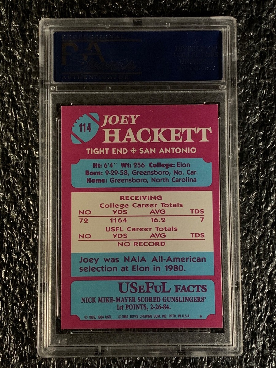 1984 Topps USFL Football #114 Joey Hackett PSA 10 | eBay