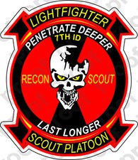STICKER US ARMY UNIT 7TH INFANTRY RECON SCOUT PLT