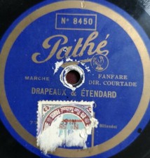 Fanfara "Drapeaux & Etendard" Marsze rzadkie Pathe Sapphire Rec. 80 obr./min 26,5cm