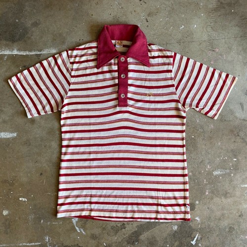 70s VINTAGE HANG TEN STRIPED COLLARED SHIRT MEN SZ M 1970s T-SHIRT SURFER MOD - Picture 2 of 10