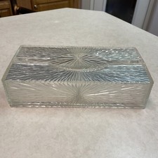 MCM Celebrity Starburst Clear Lucite Plastic Tissue Box Holder Mountable Vintage