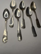 6 GORHAM OLD ENGLISH TIPT STERLING SILVER 5.5” TEASPOONS MONO 83g Total, LL-84