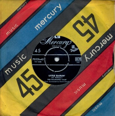 THE DIAMONDS - Little Darlin' ITALY 7'' Rare Version 4-prong centre 57 Doo Woop