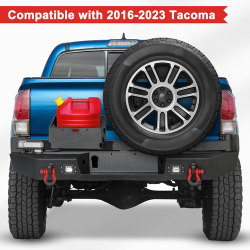 For 2016-2022 Toyota Tacoma Front/Rear Bumper W/Winch Plate & LED Lights D-rings - Picture 17 of 25