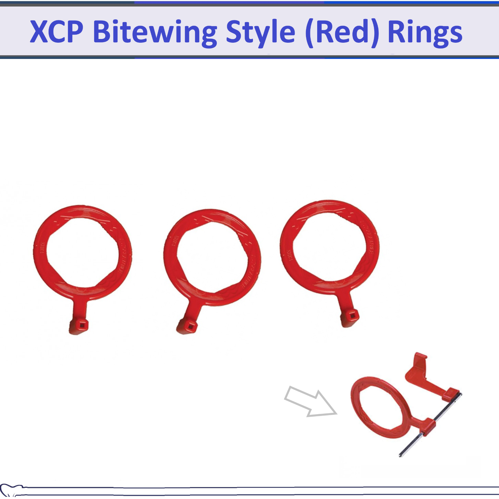 3 Bitewing Xray Aiming Ring Rinn XCP DS XSP Style Red Yellow Or Blue