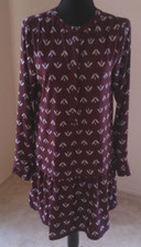 LOFT SIZE SMALL WOMENS SHORT BURGANDY FLORAL DROPWAIST DRESS