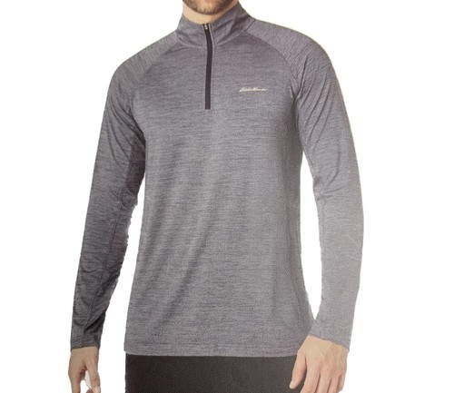 Eddie Bauer Men's Freedry Motion Performance 1/4 Zip Long Sleeve Shirt (M,Black)
