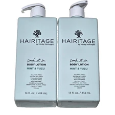 2 Pack Hairitage Mindy McKnight Soak It In Body Lotion Mint & Yuzu 14oz