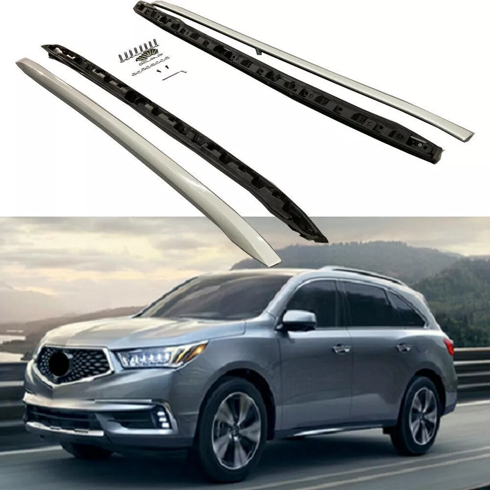 Silver Roof Rack Fits for Acura MDX 2014 2021 Luggage Cargo Rails Side Bars 2pcs