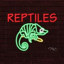 BRAND NEW "REPTILES" w/LOGO 28x22x1 INCH LED FLEX WINDOW/WALL INDOOR SIGN 31772