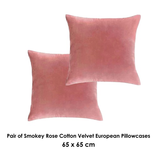 Cotton Velvet Quilt Cover Set OR European Pillowcases Smokey Rose by Vintage ... - Picture 6 of 6