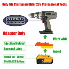 1x Adapter for DeWalt 20v MAX Battery To for Craftsman Old 20v Professional Tool