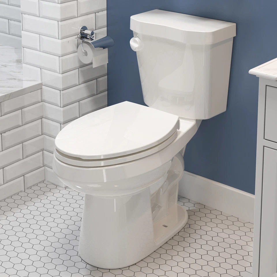 HOROW 17.5 inches Extra Tall Elongate Two Piece Toilet Front Side Flush White - Image 2 of 4