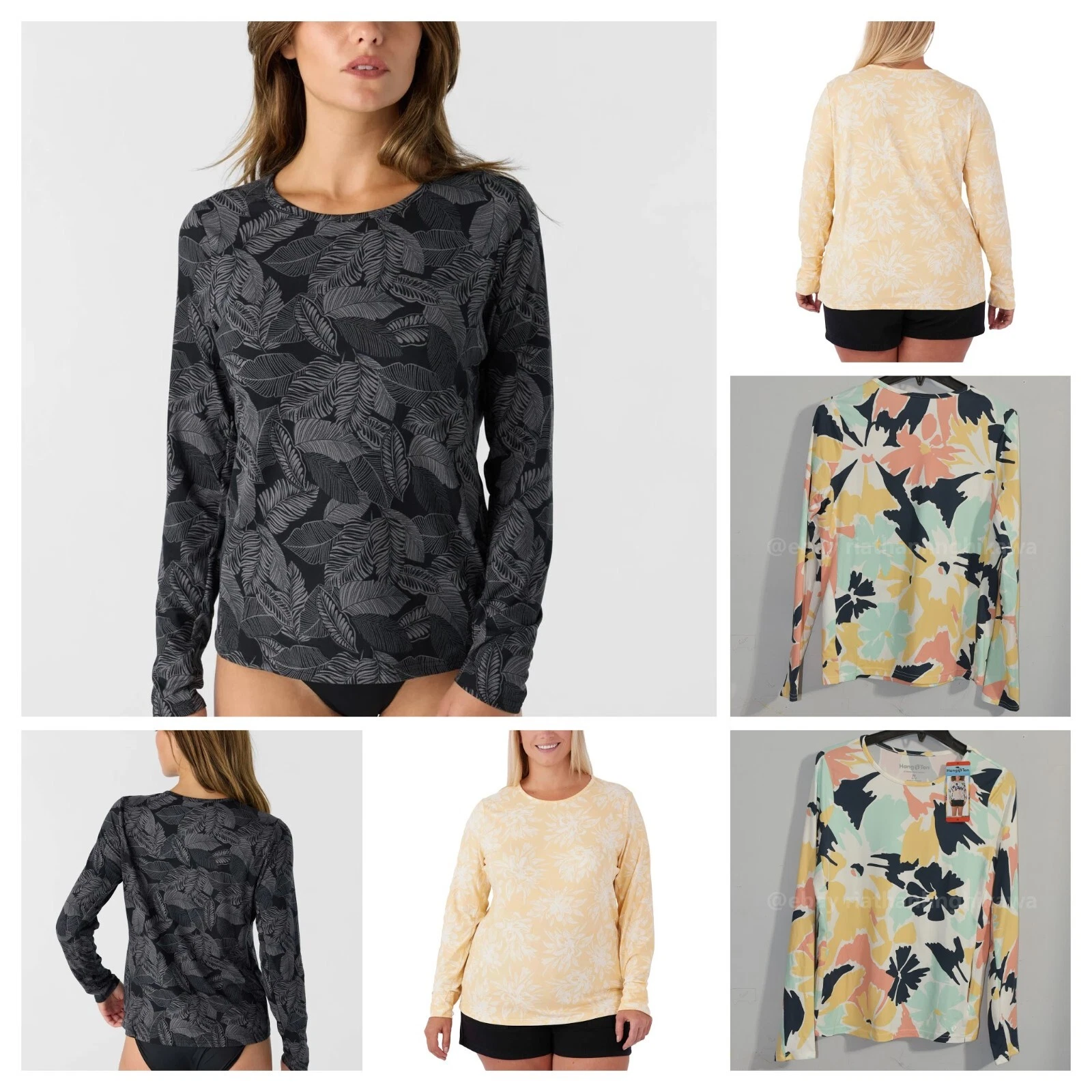 Hang Ten Long Sleeve Ladies' Sun Tee - UPF 50+ Protection in 3 colors
