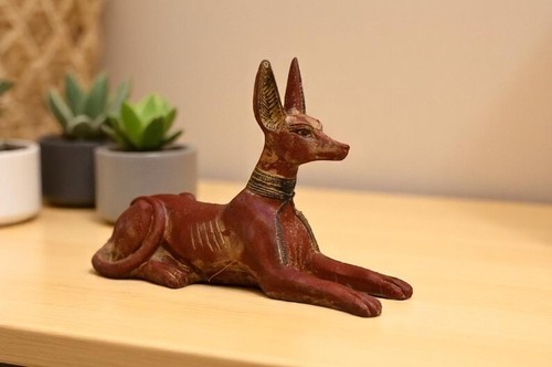 Antigua estatua faraónica de Dios Anubis de antigüedades egipcias de faraones a.C. - Imagen 11 de 11