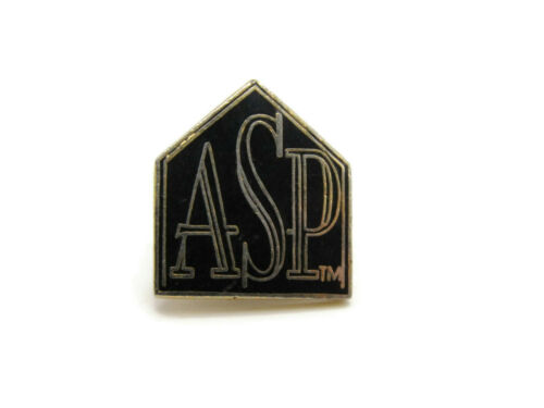 ASP Przypinka Litery Logo Monogram Czarne tło Złoty odcień - Zdjęcie 1 z 4