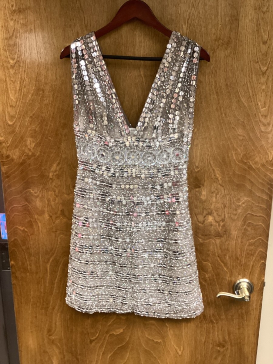 scala silver sequin dress Scala 61307 Long Sequin Prom Formal Slit Dress