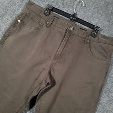 7 Diamonds Pants Mens Size 38x33 Clifton Slim Straight Dark Green Stretch