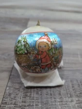 Vintage 1980 W.P. Christmas Joy Satin Ball Ornament