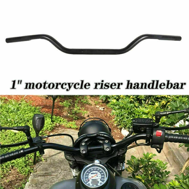 Barra de arrastre 1" manillar de motocicleta negro para Yamaha Honda Suzuki Kawasaki 1986-up Foto 3 de 4