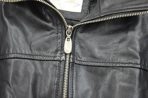 Avanti Womens Faux Fur Collar Black Long Sleeve Zip Front Leather Jacket L - Picture 5 of 9